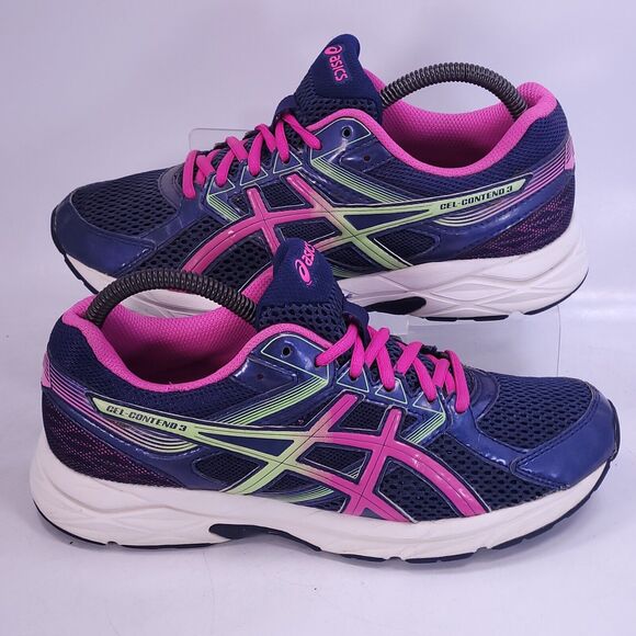 Asics Gel-Contend 3 Athletic Training Shoe Womens Size 8 T5F9Q Blue Pink White - Picture 6 of 9